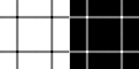 Plaid pattern windowpane in black and white. Basic classic simple seamless monochrome grid check pattern for jacket, coat, skirt, scarf, other modern spring summer autumn winter fashion textile print.