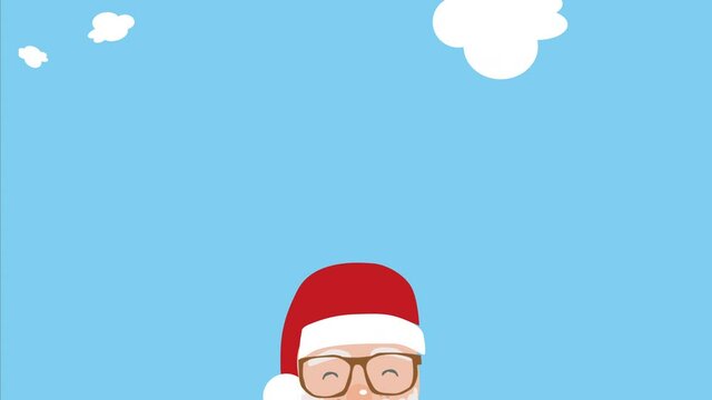 no&euml;l, p&egrave;re no&euml;l, cadeau, neige, animation, hiver, ski, motion d&eacute;signe, neiger, bonhomme de neige, vacances, arbre, illustration, flocon de neige, d&eacute;coration, c&eacute;l&eacute;bration, claus, blanc, froid, rouge, n