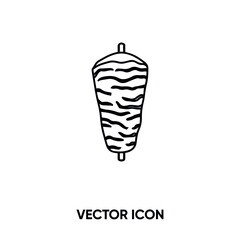 Kebab vector icon . Modern, simple flat vector illustration for website or mobile app. Doner kebab symbol, logo illustration. Pixel perfect vector graphics