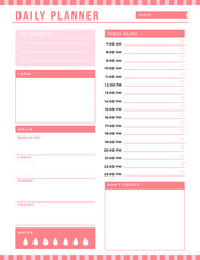 Daily planner template. printable template - Easy to plan your day. Planner note pages templates - Daily tasks, goals and appointments template -Undated Daily Planner with ToDol list - Todays Plan- 8.