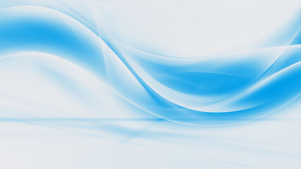 Futuristic room backgrund. Interior with blue flowing waves. Business or web design.