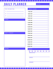 Daily planner template. printable template - Easy to plan your day. Planner note pages templates - Daily tasks, goals and appointments template -Undated Daily Planner with ToDol list - Todays Plan- 8.