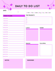 Daily planner template. printable template - Easy to plan your day. Planner note pages templates - Daily tasks, goals and appointments template -Undated Daily Planner with ToDol list - Todays Plan- 8.