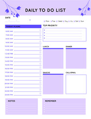 Daily planner template. printable template - Easy to plan your day. Planner note pages templates - Daily tasks, goals and appointments template -Undated Daily Planner with ToDol list - Todays Plan- 8.