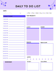 Daily planner template. printable template - Easy to plan your day. Planner note pages templates - Daily tasks, goals and appointments template -Undated Daily Planner with ToDol list - Todays Plan- 8.