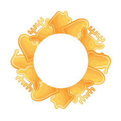 Frame with flat gingerbread cookies.