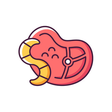 Parasites RGB color icon. Infection carrier. Poisonous worm. Transmitted diseases. Dangerous micro organisms in rotted meat and food. Isolated vector illustration