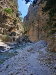 Obraz premium Die Samaria-Schlucht auf Kreta im Frühling 