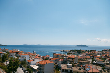 Fototapeta na wymiar Griechische Insel am Horizont