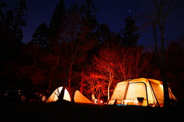 tent at night