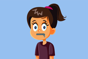 Silent Little Girl Keeping a Secret