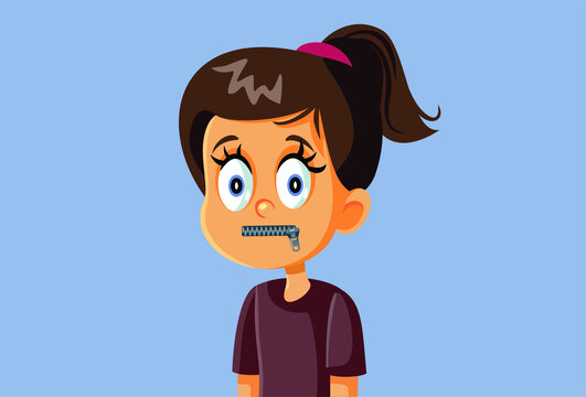 Silent Little Girl Keeping a Secret