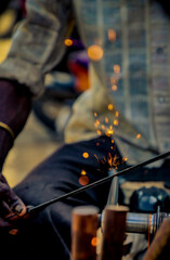Fototapeta na wymiar welder working in a factory