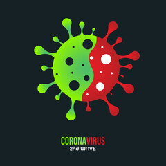 The second worst wave of coronavirus infection. Vector illustration