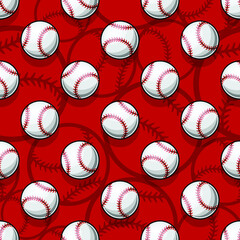 Baseball softball ball seamless pattern vector graphics. Ideal for wallpaper, packaging, fabric, textile, wrapping paper design and any kind of decoration