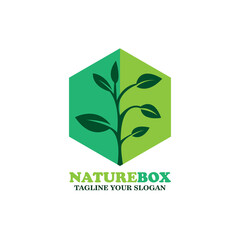 tree design logo vector. nature box logo business