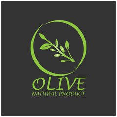 Olive branch label vector illustration. leaf design vector