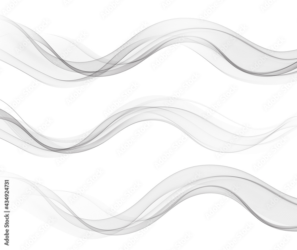 Sticker vector abstract flowing wave lines isolated on white background. design element for technology, scie