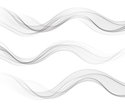 Vector abstract flowing wave lines isolated on white background. Design element for technology, science, modern concept.