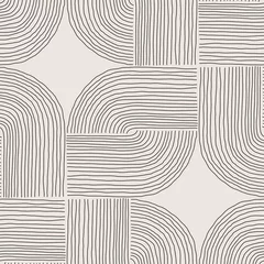Behang Bestsellers Trendy minimalistisch naadloos patroon met abstracte creatieve handgetekende compositie