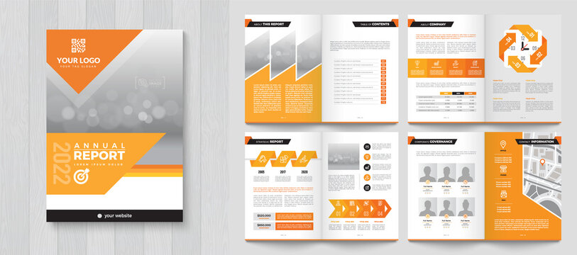 Corporate Annual Report with a cover. Brochure, Folder, Presentation, Leaflet. A4 format.