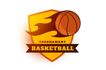 basketball tournament label design symbol