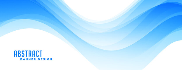 abstract blue wavy banner template