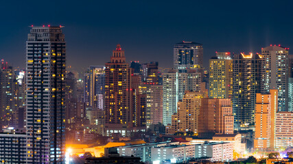 Obraz premium City Skyline at night, Bangkok, Thailand