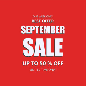 Banner Sale Red September 50% Off