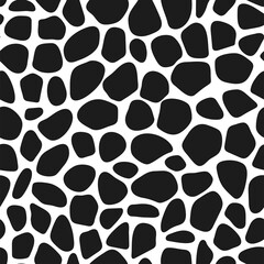 Abstract Vector Nature Backgroung. Hand Drawn Seamless Pattern. Fashion Illustration Black and White Texture Ink