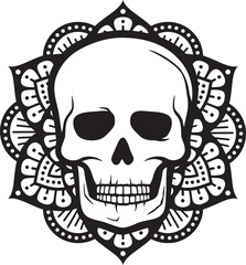 Mandala skull vector symbol design
