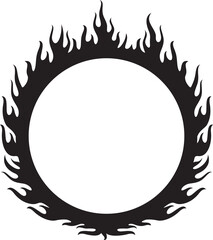 Ring of fire monogram layered vector illustration