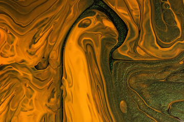 Bright marble abstract background from shimmer and enamel textures.Make up concept.Beautiful stains of liquid nail lacquers.Fluid art,pour painting technique.Good as digital decor,negative space.