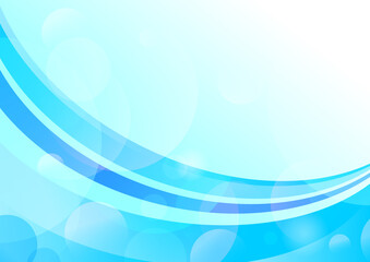 Abstract modern blue wave curve on light blue background with space for your text.