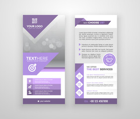 Double-sided DL flyer design. Brochure or flyer template. Layout with modern elements and photo space.