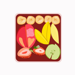 Lunch or snack in a fruit box.