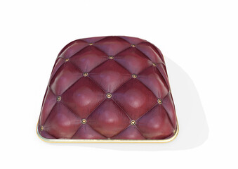 3d render of Royal red velvet pillow isolated on white background