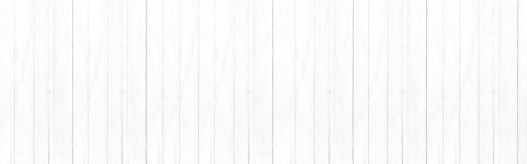 Panorama of Old white vintage wooden wall pattern and seamless background