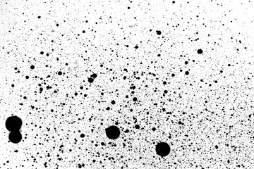 水彩テクスチャ背景(黒色) 黒い塗料のしぶきと白背景