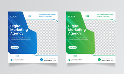 Digital Marketing corporate Social media post Banner template with creative modern colorful layouts 