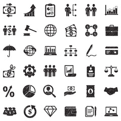 Trading Icons. Black Scribble Design. Vector Illustration.