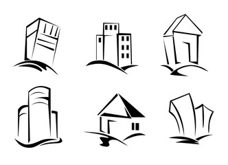 Naklejka premium House and building logo set