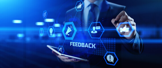 Feedback customers satisfaction review marketing concept