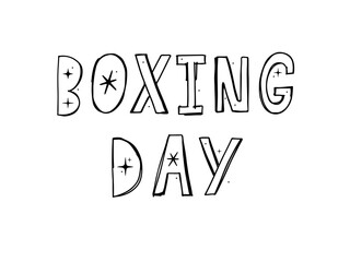 Boxing Day Sale hand drawn lettering vector illustration.