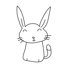 hand drawn doodle animal cute funny pet animal line drawing