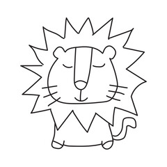 hand drawn doodle animal cute funny pet animal line drawing