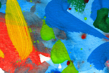 水彩テクスチャ背景(カラフル) 青黄緑赤の手描き水彩テクスチャ