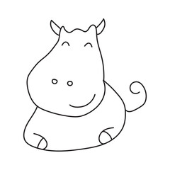 hand drawn doodle animal cute funny pet animal line drawing