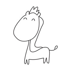hand drawn doodle animal cute funny pet animal line drawing