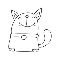 hand drawn doodle animal cute funny pet animal line drawing
